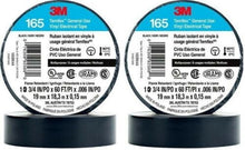 Load image into Gallery viewer, 400 Rolls 4 Cases of 100 Rolls 3M 165 TEMFLEX Black 3/4" Vinyl Electrical Tape