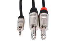 Load image into Gallery viewer, Hosa HMP-010Y Pro Stereo Breakout REAN 3.5 mm TRS to Dual 1/4 in TS - 10 Feet