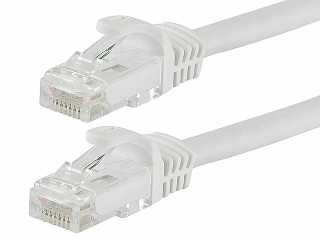 4 Cat6a Ethernet Network Patch Cable RJ45 23AWG 600Mh Solid Copper Wire 3' White