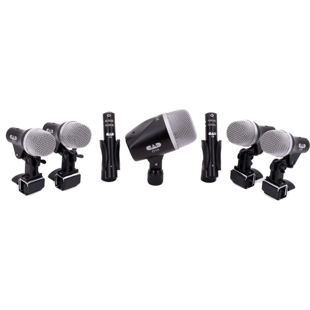 Cad Audio Stage7 Premium 7-Piece Drum Instrument Mic Pack Vinyl Carrying Case + 4 Microphones Cables