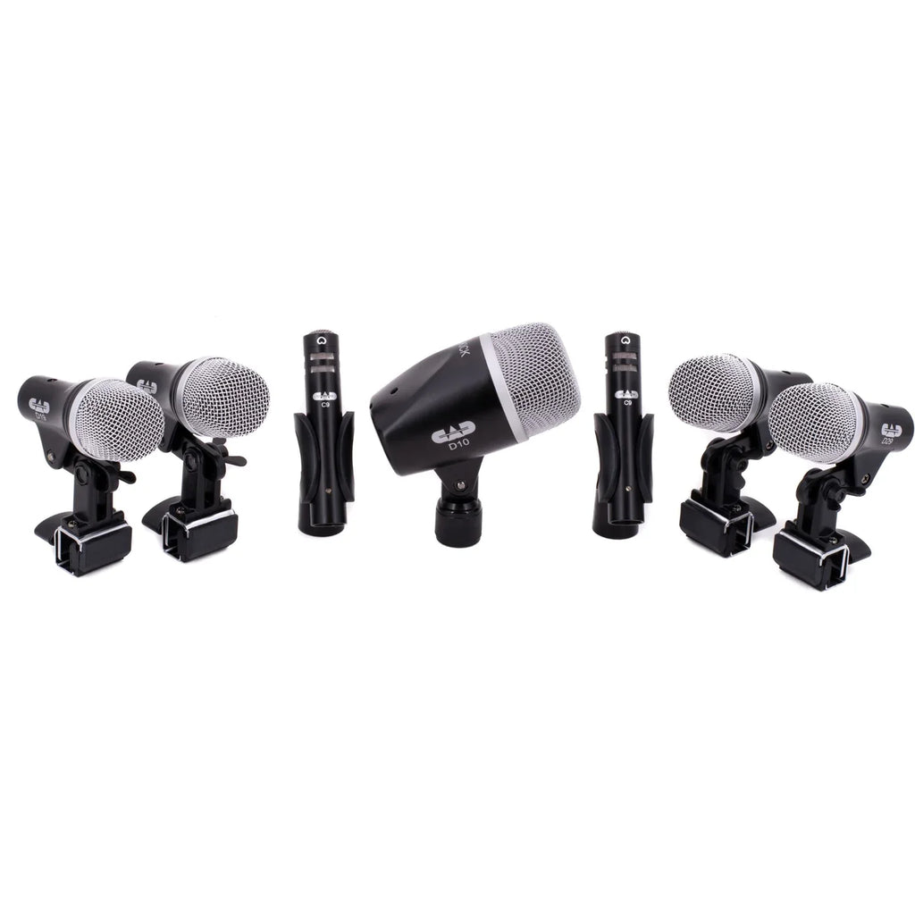 Cad Audio Stage7 Premium 7-Piece Drum Instrument Mic Pack Vinyl Carrying Case + 4 Microphones Cables