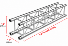 Load image into Gallery viewer, MR DJ DTSQ820 8.20' x 12" Universal Straight Square Tubing Box Aluminum Lighting Trussing Segment for Pro Lighting