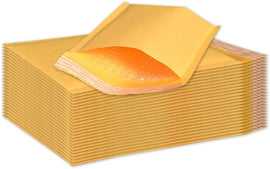 1000Pcs Yellow Kraft Poly Bubble Mailers 6x10