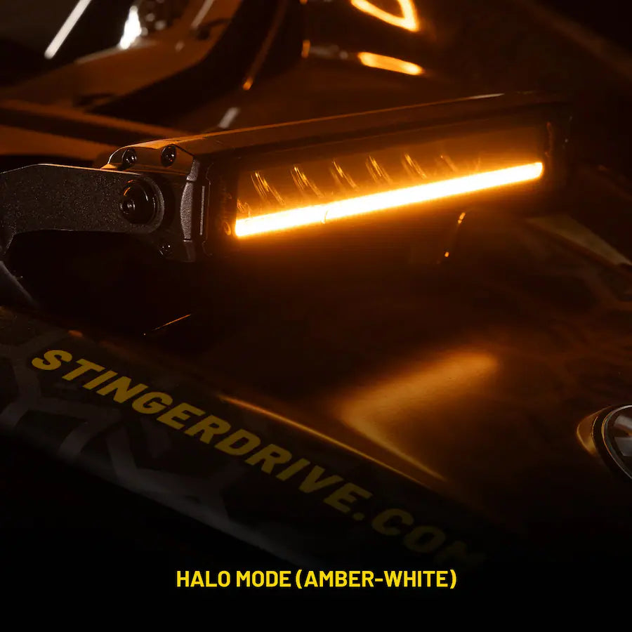 Hexcore STL10LB 10-Inch Straight LED Light Bar, Driving Beam with Amber & White Position Light