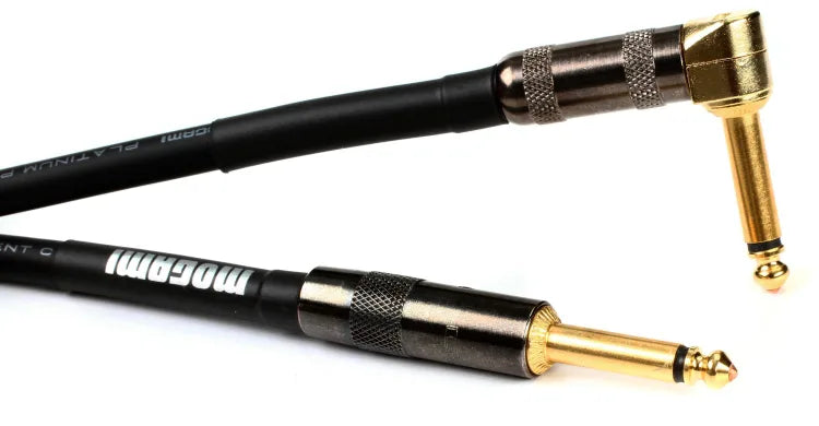 Mogami PLATINUM GUITAR-12R Straight to Right Angle Instrument Cable - 12 foot