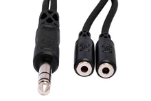 Load image into Gallery viewer, Hosa YMP-234 Y Cable, 1/4 in TRS to Dual 3.5 mm TRSF