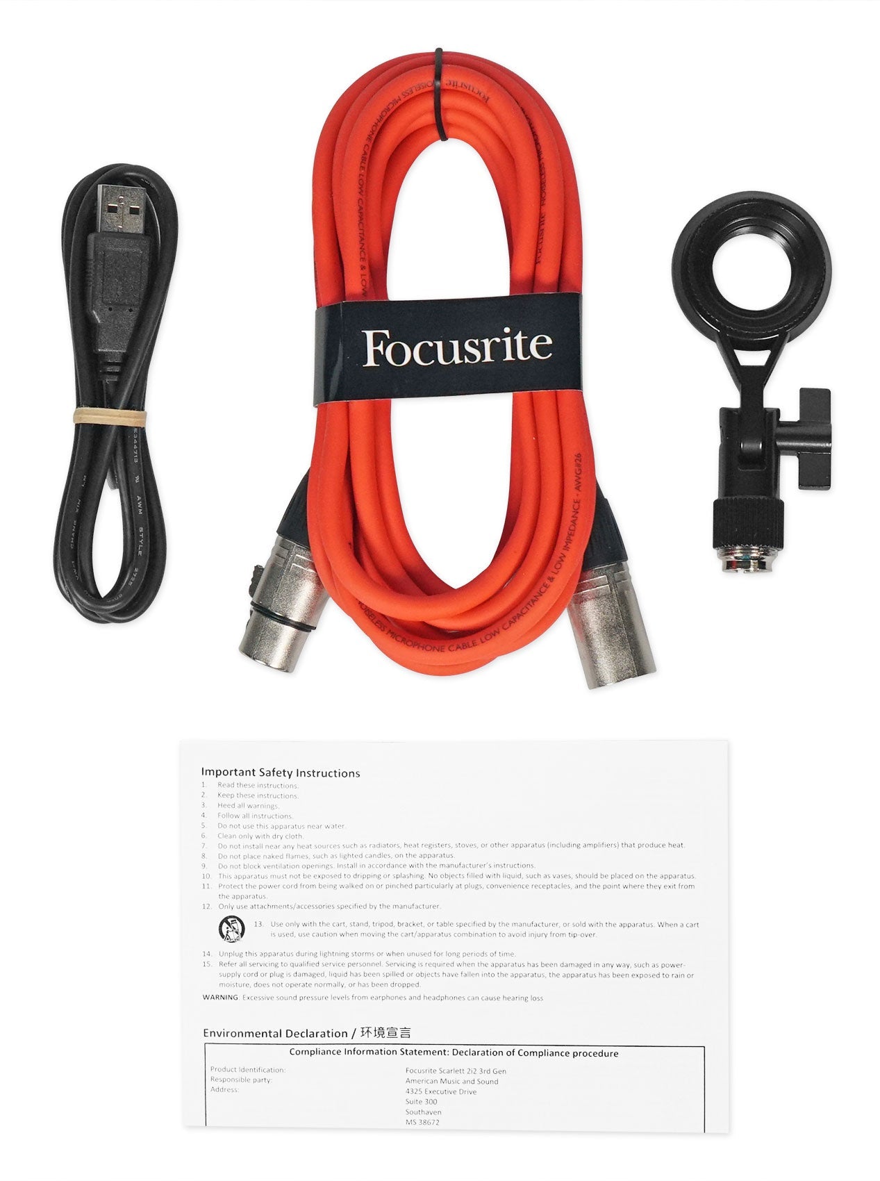 Focusrite SCARLETT 2I2 STUDIO Gen Audio Interface + Mic+ Headphones + Boom Arm