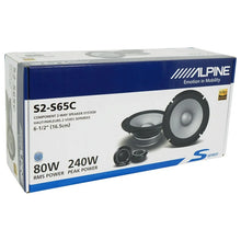 Load image into Gallery viewer, (2) Pairs ALPINE S2-S65C 240w 6.5" Car Audio Component Speakers w/1 Tweeters
