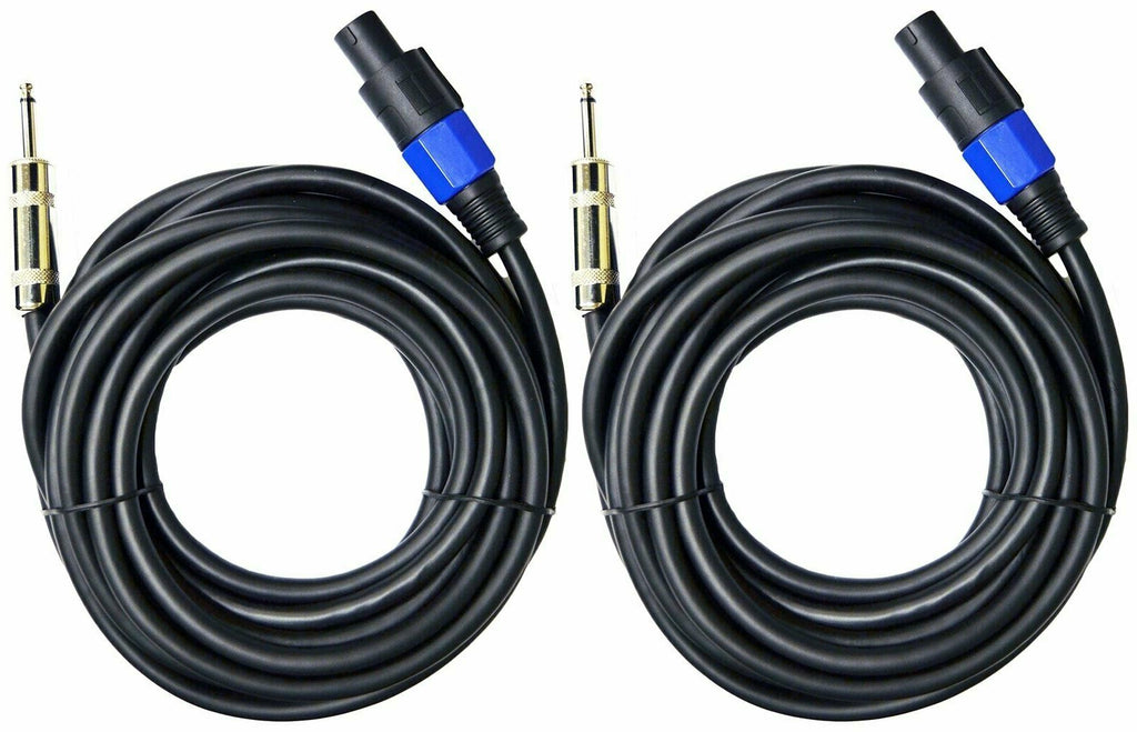 2 MK Audio MKQSM25 1/4" Male to Speakon Male 25' Wire PA DJ Pro Audio Speaker Cable