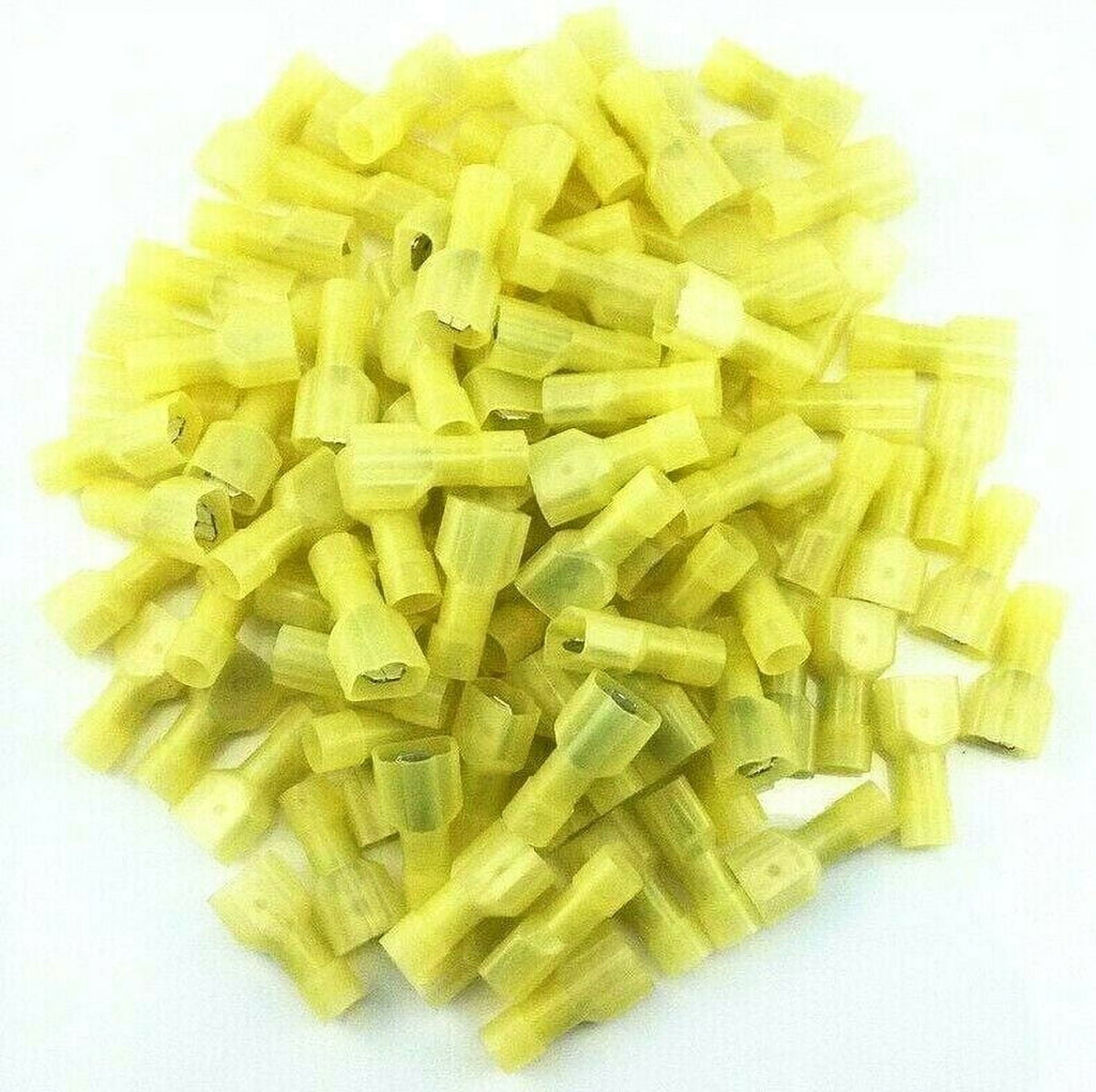 50pcs Yellow 12/10-Gauge Economy Nylon male Fully-Insulated Quick Disconnects