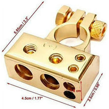Load image into Gallery viewer, Absolute BTG300P 1 AWG/1x4 AWG/2x8 AWG Output Positive Gold Battery Terminal