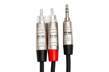 Load image into Gallery viewer, Hosa HMR-010Y Pro Stereo Breakout REAN 3.5 mm TRS to Dual RCA - 10 Feet