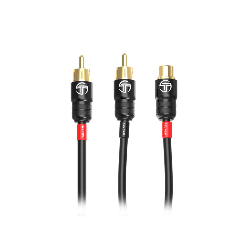 Tsunami TSX-Y1 1 Female To 2 Male Y Adapter RCA Cable