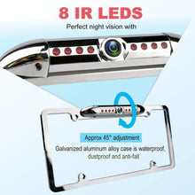 Load image into Gallery viewer, Car Rear View Backup Camera 8 IR Night Vision US License Plate Frame CMOS Chrome