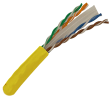 Load image into Gallery viewer, Patron 500' Cat6 Ethernet Yellow Bulk Network Cable 23AWG 600Mhz UL Bare Solid Copper Wire UTP 500' Yellow