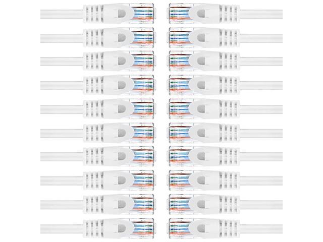 20 American Terminal EPC3WH 3' Cat6 patch cable<br/>Cat6a Ethernet network patch cable RJ45 23AWG 600M solid copper wire 3' White