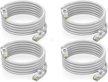 Load image into Gallery viewer, 4 Cat6a Ethernet Network Patch Cable RJ45 23AWG 600Mh Solid Copper Wire 3' White