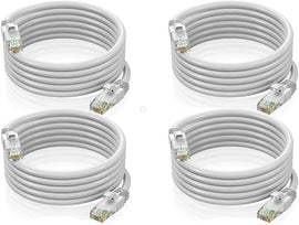 4 Cat6a Ethernet Network Patch Cable RJ45 23AWG 600Mh Solid Copper Wire 3' White