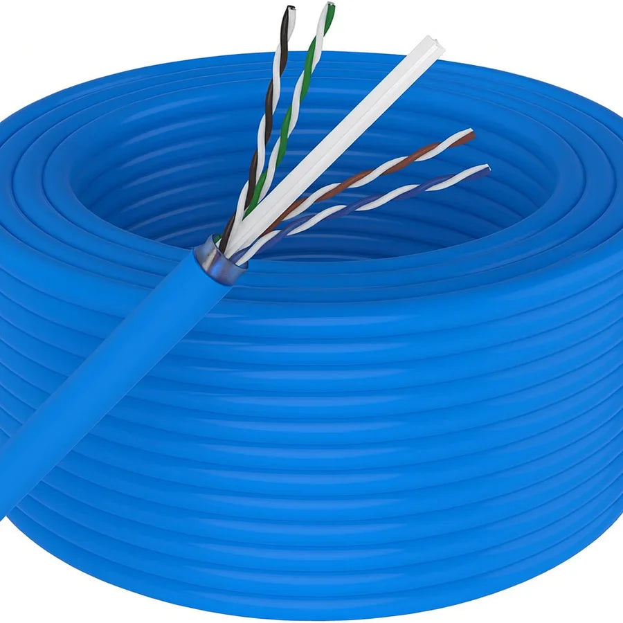 500' Cat6 Ethernet Blue Bulk Network Cable 23AWG 600Mhz UL Bare Solid Copper Wire UTP 500' Blue
