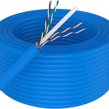 Load image into Gallery viewer, 500' Cat6 Ethernet Blue Bulk Network Cable 23AWG 600Mhz UL Bare Solid Copper Wire UTP 500' Blue