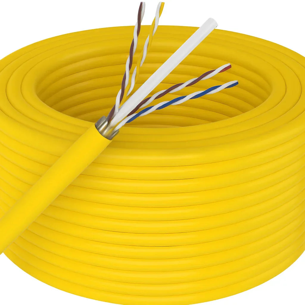 Patron Cat6 Ethernet Cable 23AWG 600Mh UL Bare Solid Copper Wire UTP 1000' Yellow