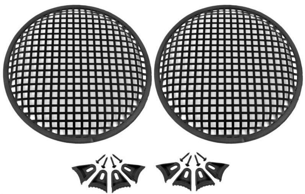 2) Universal 15 Inch (15") Subwoofer Speaker Metal Waffle Cover Guard Grill