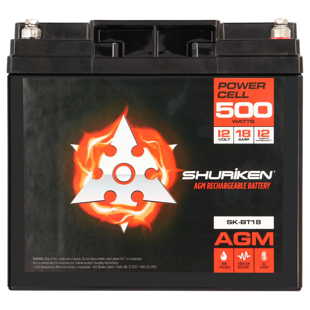 Shuriken SK-BT18 12V High Performance AGM Power Cell Battery for Systems Up To 500 Watts