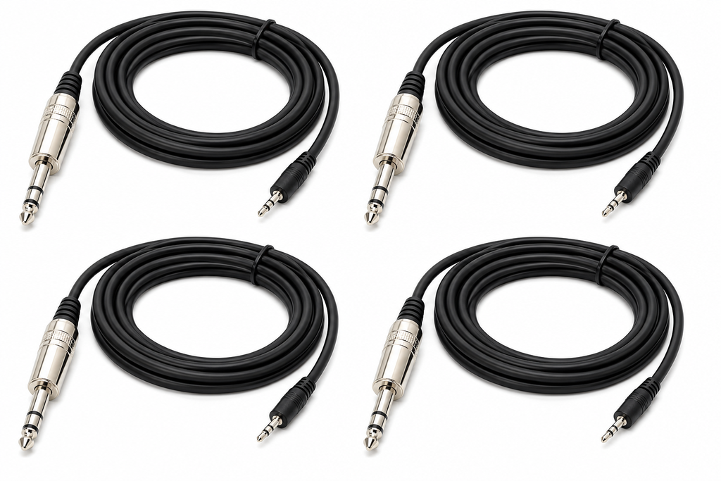 4 MR DJ CEQS12 12 ft 1/4" TRS (Stereo) Male to 1/8" (3.5mm) TRS Stereo Audio Cable