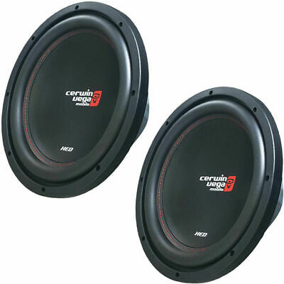 2 Cerwin Vega XED10V2 800 Watts 4 Ohm SVC XED Series Subwoofer
