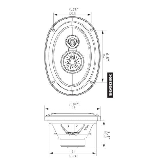 Cerwin Vega 6" x 9" XED Series 3-Way Coaxial Car Speakers 350W Max XED693