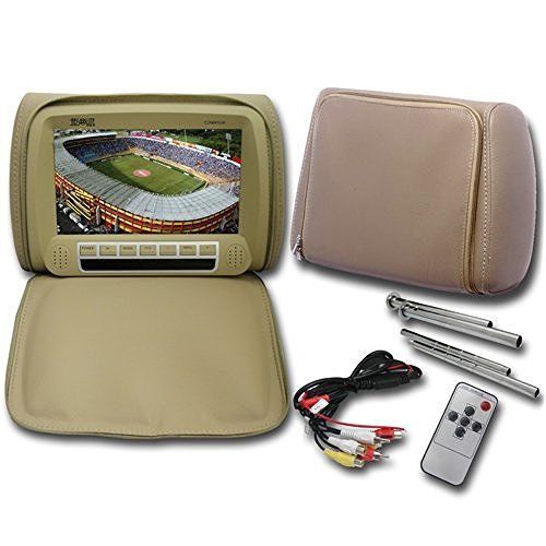 Absolute COM-950IRC 9.5-Inch Headrest Pillow with Zipper Cover TFT/LCD Monitor and Built-In IR Transmitter (Cream)