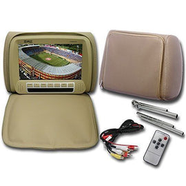 Absolute COM-950IRC 9.5-Inch Headrest Pillow with Zipper Cover TFT/LCD Monitor and Built-In IR Transmitter (Cream)