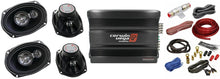 Load image into Gallery viewer, Cerwin Vega CVP1600.4D 4-Ch + 2 XED-693 6x9" 3-Way Speakers + AMP Kit + Mobile Bracket &amp; Tape