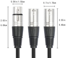 Load image into Gallery viewer, MR DJ CXFDXM3 3FT Single XLR Female to Dual XLR Male Microphone Splitter Cable
