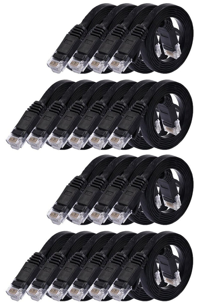 20 American Terminal EPC3BK 3' Cat6a Ethernet network patch cable RJ45 23AWG 600M solid copper