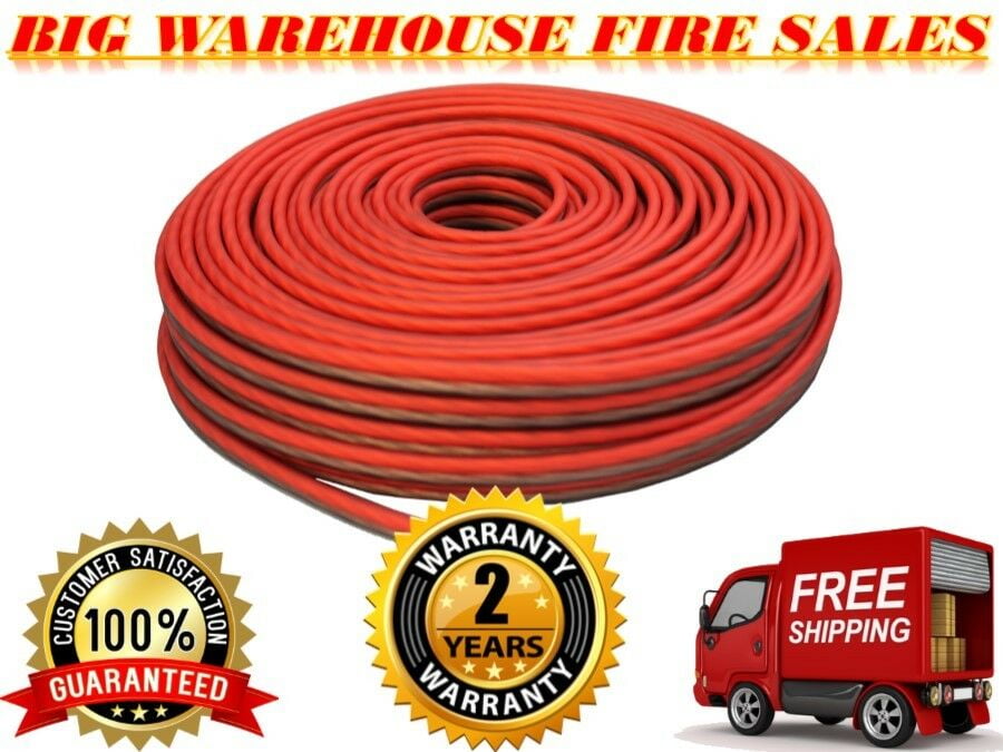 Marine Red/ Black 100 Ft True 14 Gauge Marine Car, Home Audio Speaker Wire Cable