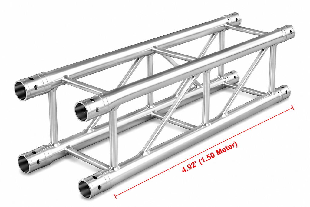 MR TRUSS TSQ492 4.92 Feet 1.50 Meter Universal Straight 12" Square Box Aluminum Lighting Trussing Segment