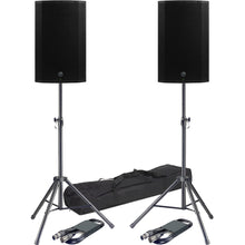 Load image into Gallery viewer, 2 Mackie Thump215XT 1300W 15" Powered Speaker 3-channel Digital Mixer &amp; Stand &amp; cable