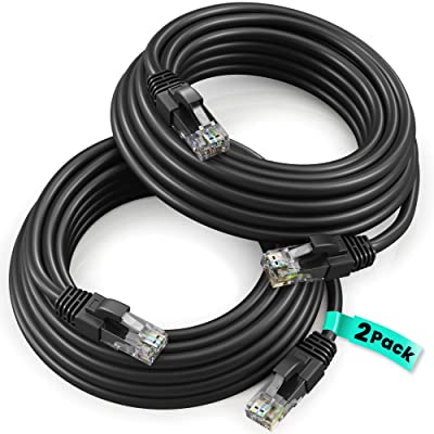2 A-T 3' Cat6a Ethernet network patch cable RJ45 23AWG 600M solid copper wire 3' black