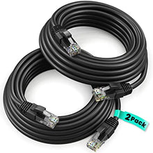 Load image into Gallery viewer, 2 Cat6a Ethernet Network Patch Cable RJ45 23AWG 600Mh Solid Copper Wire 3' Black