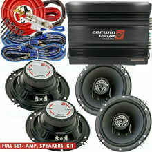 Load image into Gallery viewer, Cerwin Vega CVP1600.4D 1600W Amp + 2 Pair XED62 6.5" 600W Speakers + 4-CH Amp Kit