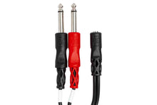 Load image into Gallery viewer, Hosa YMP-434 Stereo Breakout Cable 3.5 mm TRSF to Dual 1/4 in TS