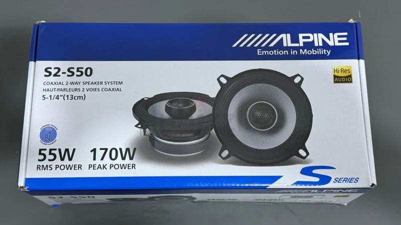 Alpine S2-S50 5 1/4" Speaker + Harness & Brackets Fit 1997-1998 Ford Expedition