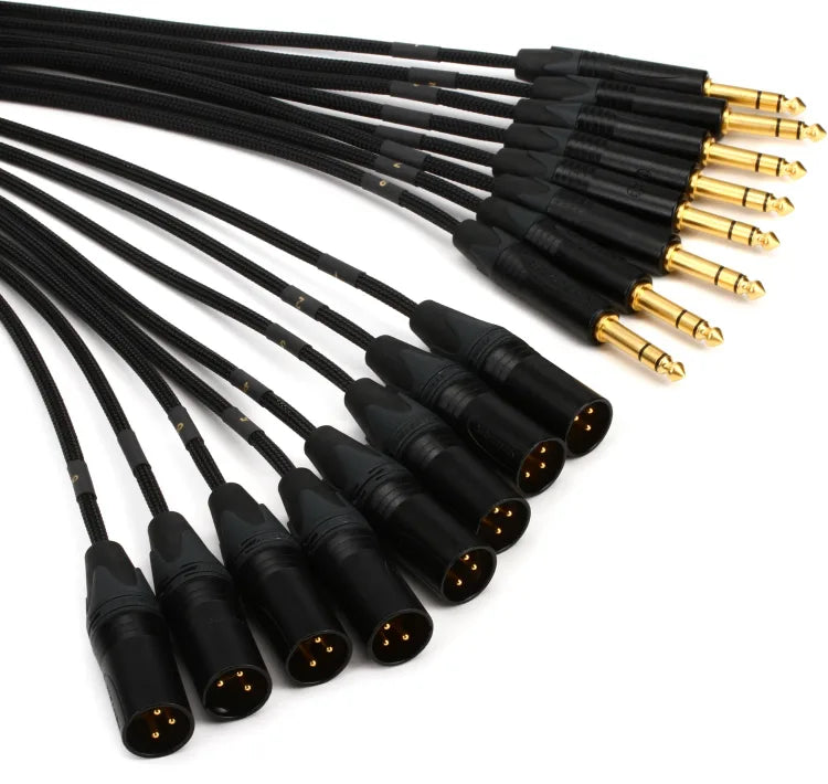 Mogami GOLD 8 TRSXLRM-10 8-channel 1/4 inch TRS Male to XLR Male Snake Cable - 10 foot