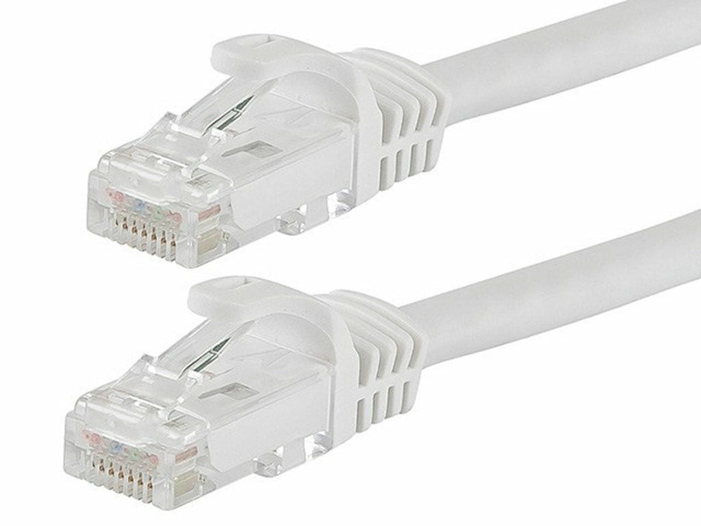 Cat6a Ethernet Network Patch Cable RJ45 23AWG 600Mhz Solid Copper Wire 3' White