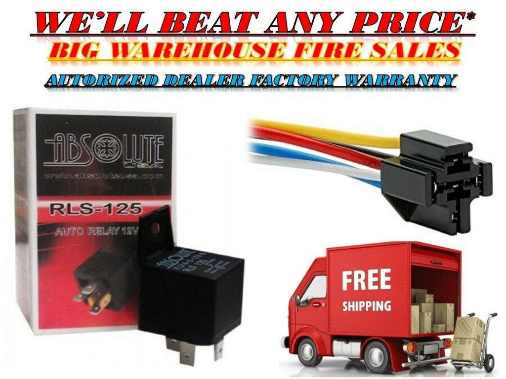 ABSOLUTE 12 VOLT 30/40 AMP BOSCH/TYCO TYPE SPDT AUTOMOTIVE RELAY And SOCKET
