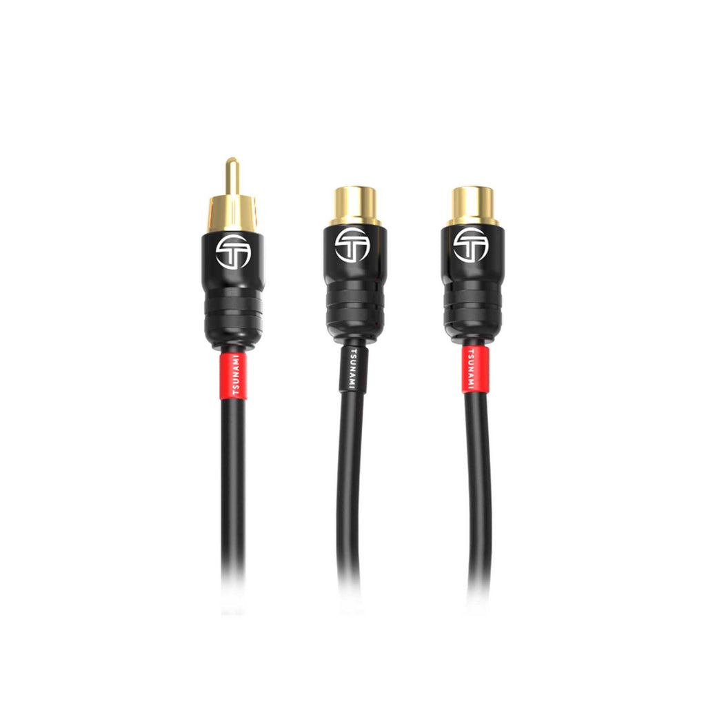 Tsunami TSX-Y2 2 Female To 1 Male Y Adapter RCA Cable