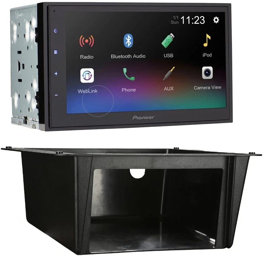 Pioneer DMH-342EX 6.8" Bluetooth Double DIN Radio & Universal Mount Kit
