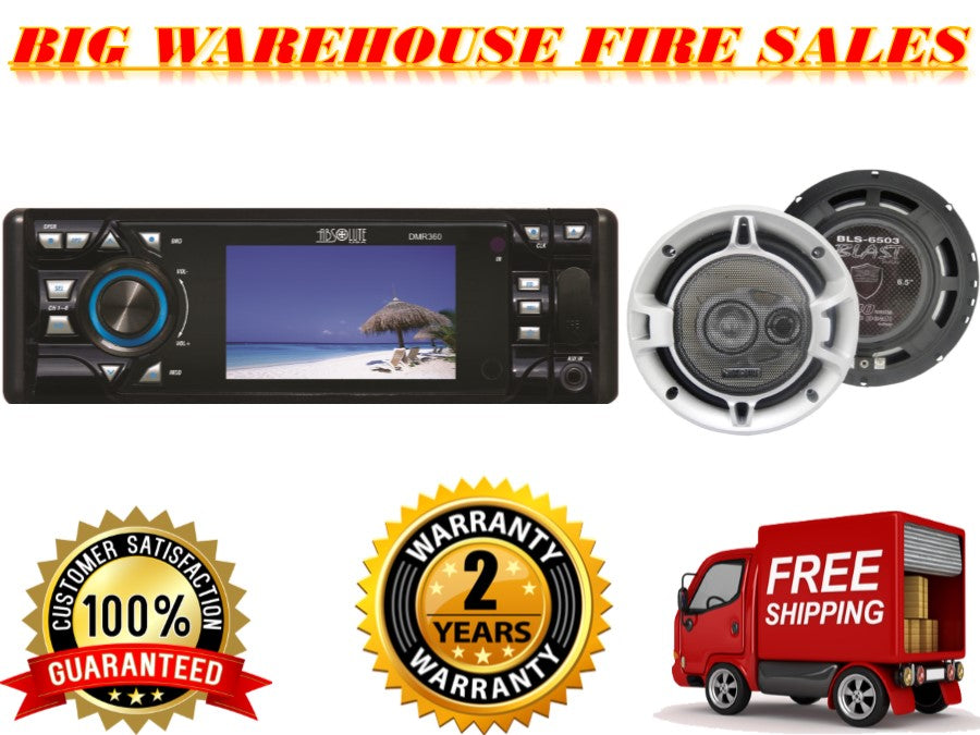 Absolute DMR-360 3.5" Car Stereo DVD/CD/MP3/AM/FM Player & 6.5" speaker