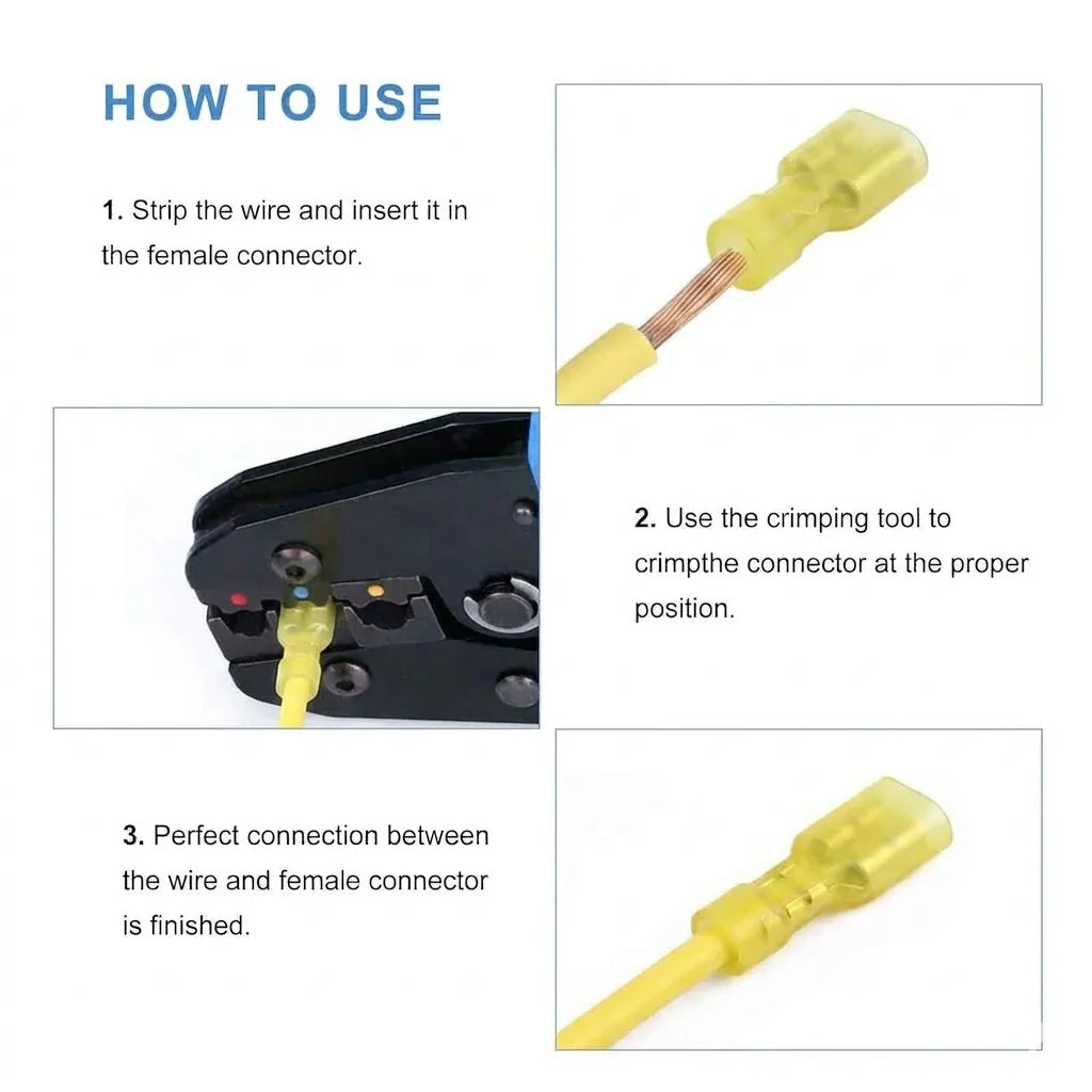 2  E-FFY250N-100 12/10-Gauge Nylon Fully-Insulated Female Quick Disconnects